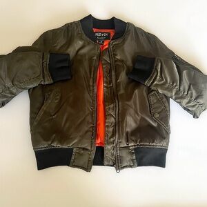 Red Fox Olive Green Bomber Jacket Size S